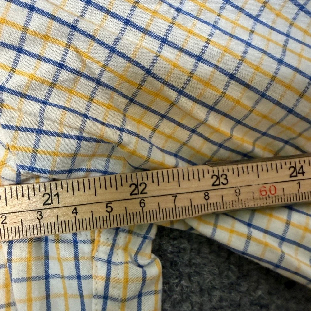 J.Crew Shirtings‎ Washed Casual Shirt Mens Large Blue Yellow Plaid Button Up NEW
